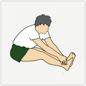 Hip Stretching Exercises...Drawing of a Man Doing a Stretch Called the "Seated Forward Bend"